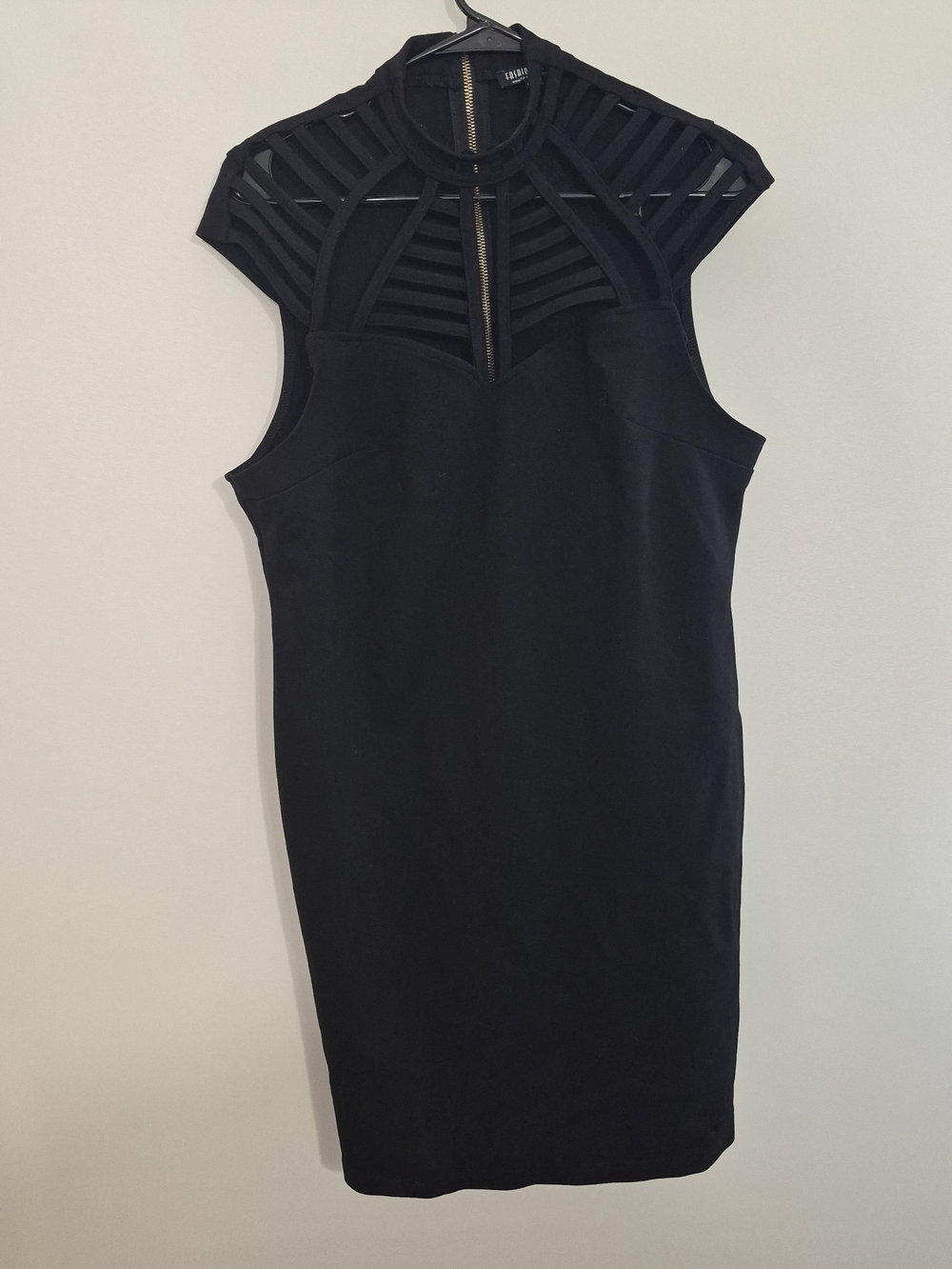 Fashion Nova Black Strappy Mesh Midi Dress
